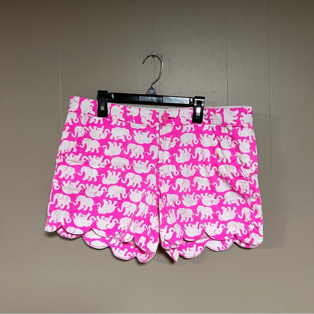 Lilly Pulitzer Tusk In Sun bright pink and white buttercup shorts size 8